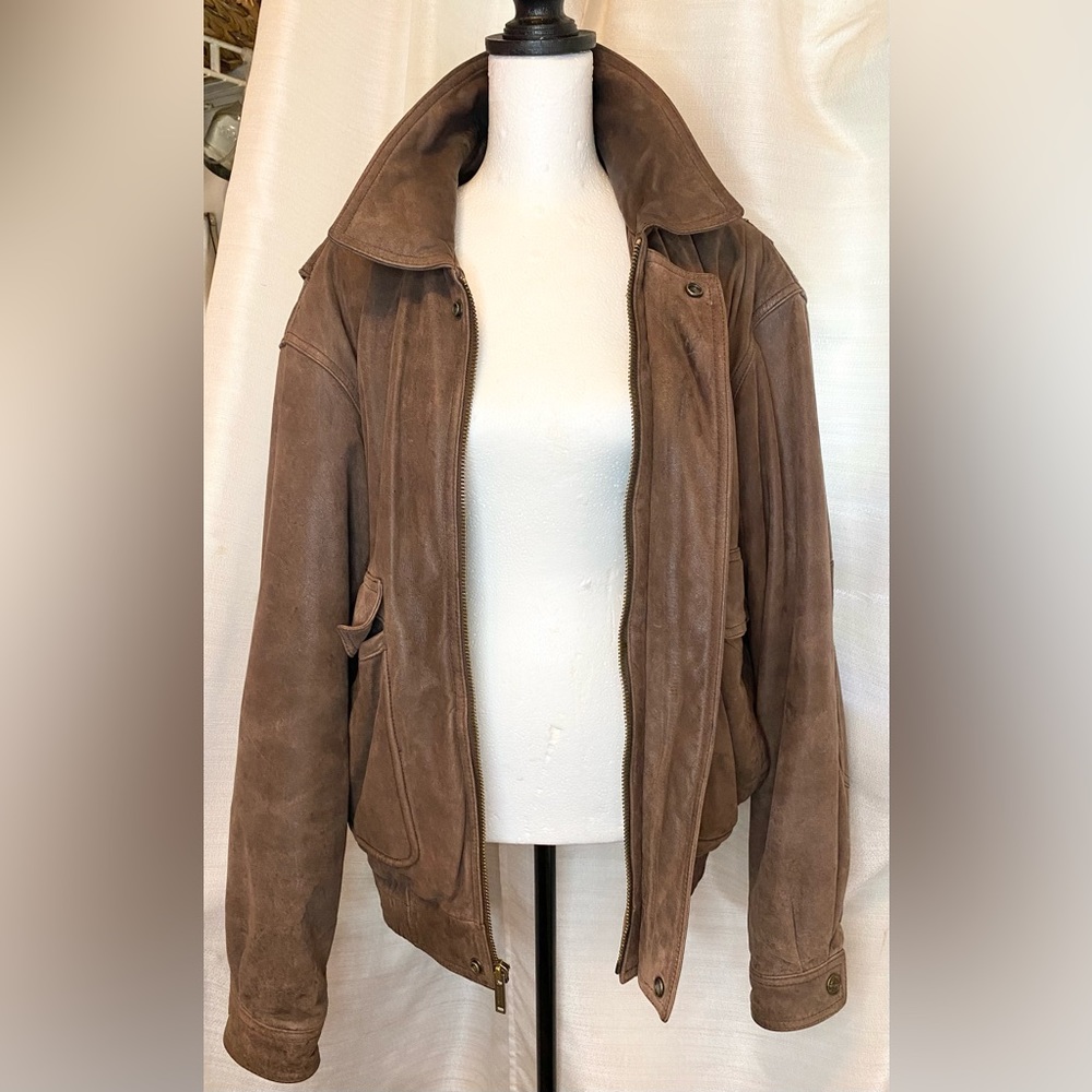Wilsons Brown Leather Bomber Jacket
